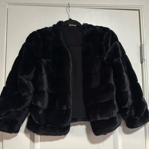 Women's Black Faux Fur Jacket Calvin Klein
